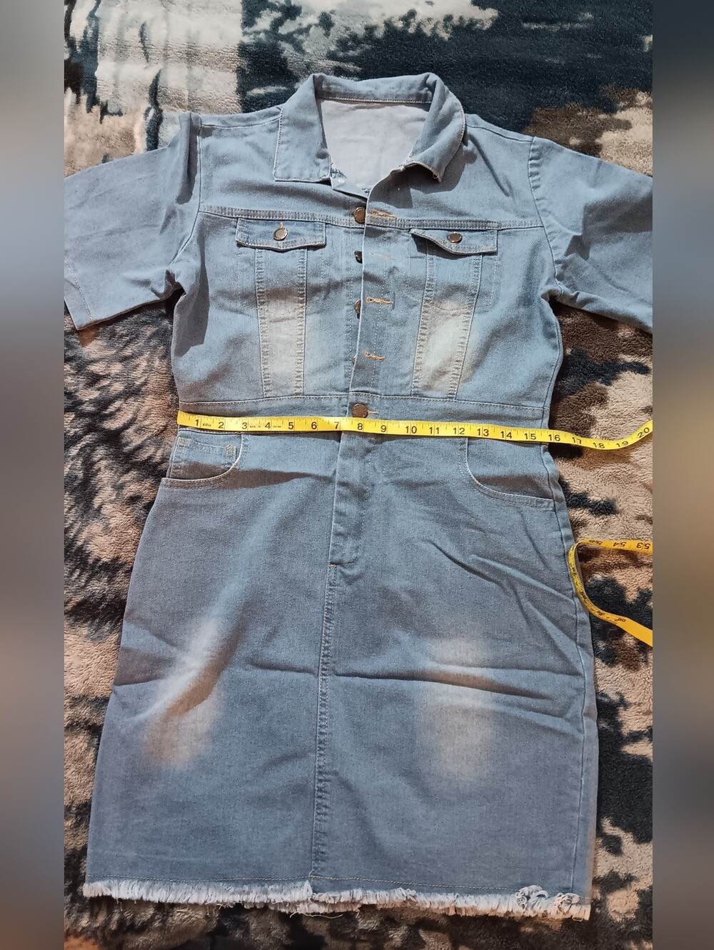Denim Distressed Dress (NWOT) - Picture 3 of 8